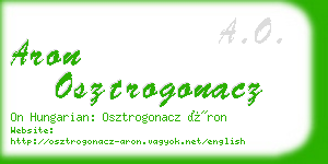 aron osztrogonacz business card